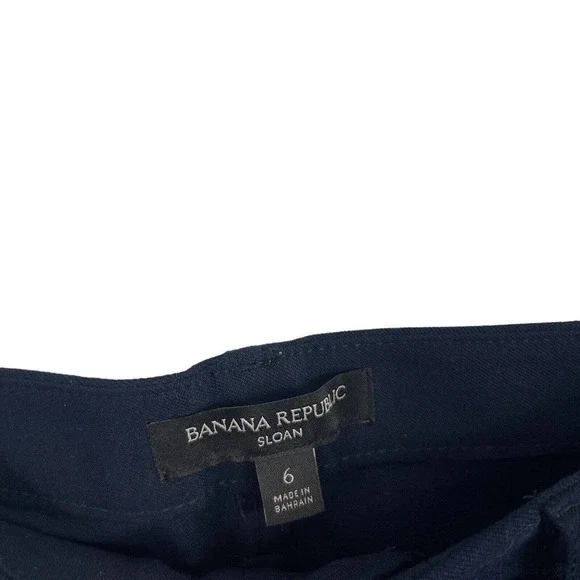Banana Republic Sloan 5 Pocket Navy Blue Dress Pants Mid Rise Career Womens 6 - Picture 3 of 8